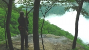PICTURES/Endless Wall Trail - New River Gorge/t_Sharon Shooting Mist.JPG
